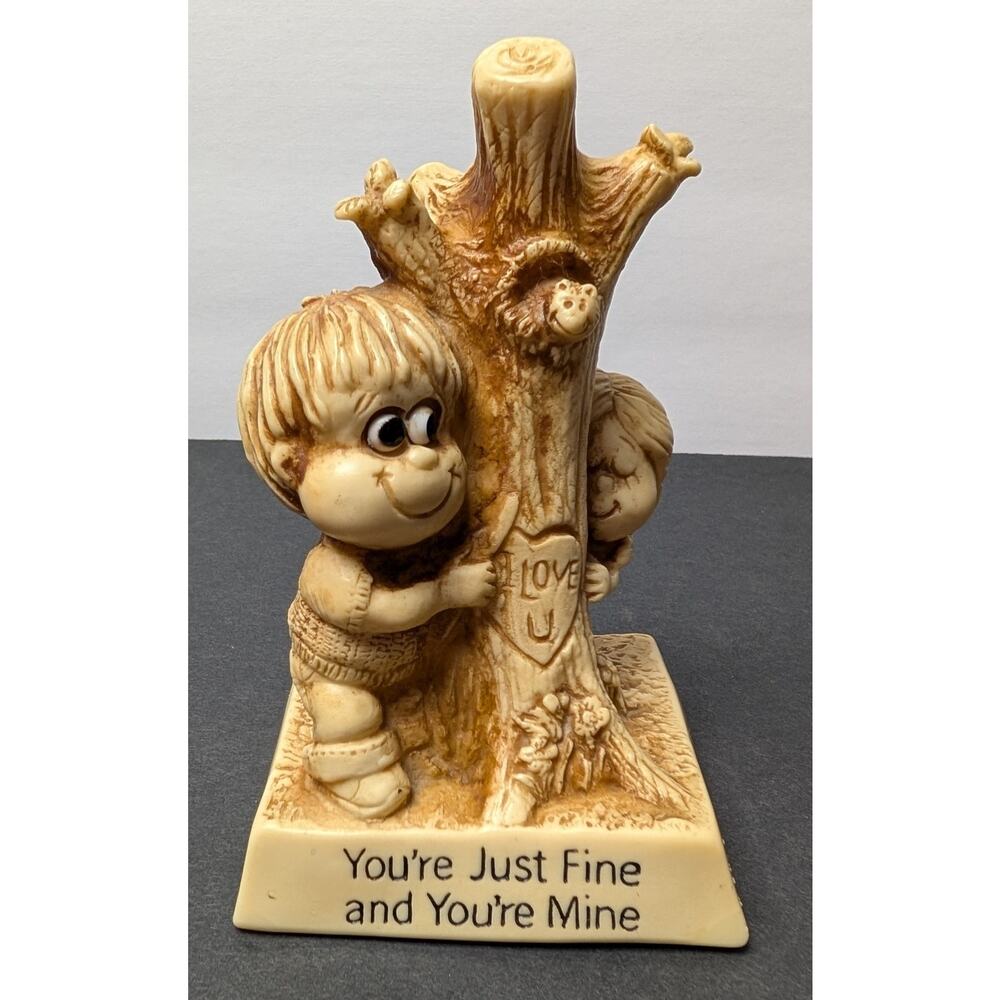 Vtg 1979 Russ Berrie Figurine -You're Just Fine and You're Mine- USA Retro 70s